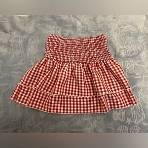 SHEIN Red Checkered Mini Skirt